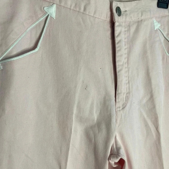 RoughRider Women's Wide Legs Pant Size 11 Pink Solid Cotton High-Rise Pockets - Picture 3 of 8